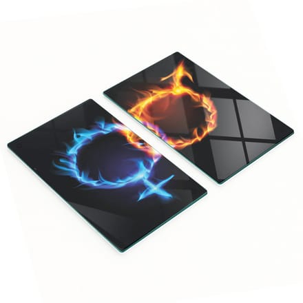 Decoratieve glazen serveerplanken Mars en Venus 2x30x52 cm