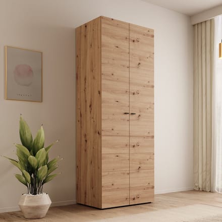 Meubella - Nouran - Kledingkast 2-deurs - Eikenpatroon - 79x52x208 cm
