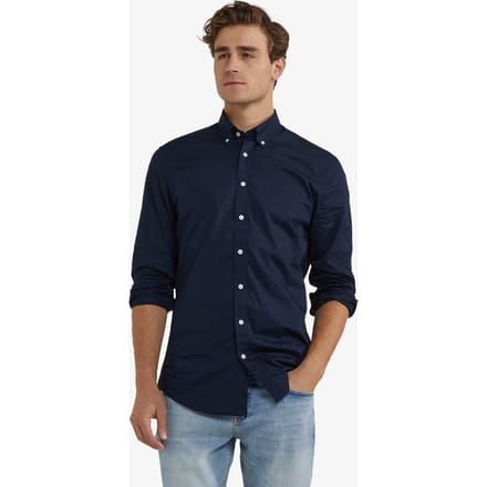 McGregor Stretch Poplin Shirt Navy Größe: L | Business hemden Outlet | Herren | Blau
