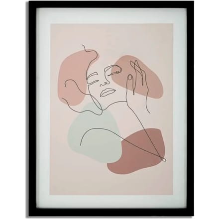 Muurdecoratie met een ingelijste print Mauro Ferretti Face-A