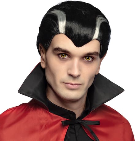 Boland - Pruik Vampier Zwart - Steil - Kort - Mannen - Vampier - Halloween en Horror