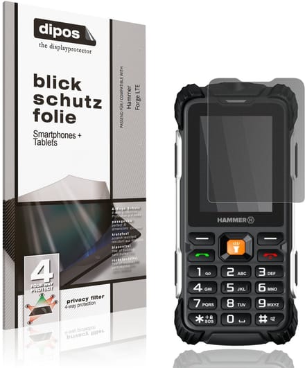 dipos – Matte Privacy Screenprotector geschikt voor Hammer Forge LTE | Anti-Spy Beschermfolie