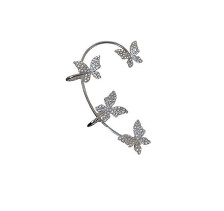 Vlinders ear cuff / oorklimmer | linker oor | zilver gekleurd