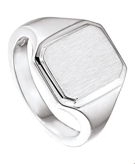 graveerring poli/mat zilver wit 1020875