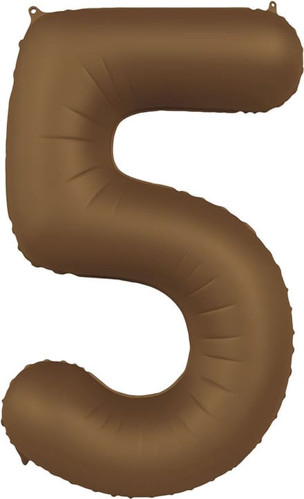 Folat - Folieballon Cijfer 5 Chocolate Brown - 86 cm