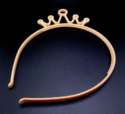 Diadeem met kroontje cremekleur - kinderfeestje - verjaardag