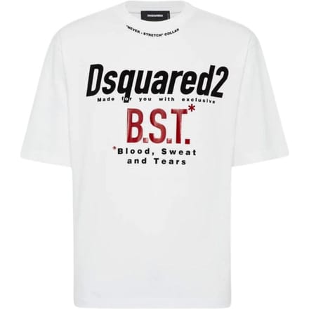 DSquared2 Heren Bloody Sweat Tears T-shirt (Puur wit)