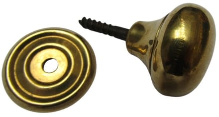 Screw In Cabinet Knob Natural Brass 32mm
