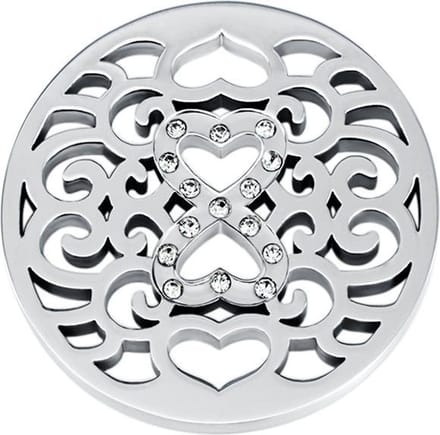 Quiges - Munthouder Munt 25mm Infinity met Zirkonia Zilverkleurig - EPRS040