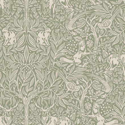 Boråstapeter Vliesbehang 2046 - New Heritage - Dieren Groen - 53cm x 10.05m