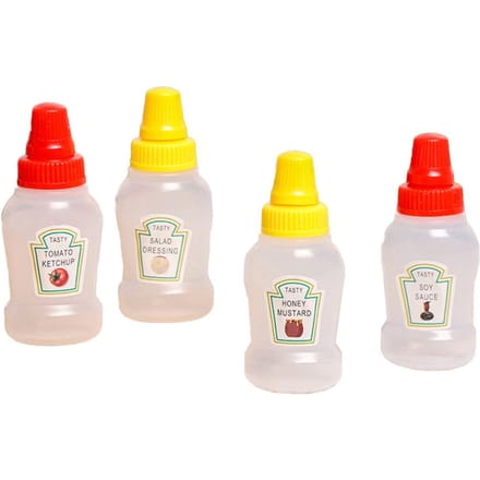 4 Stuks Kleine Ketchupflesjes Condiment Knijpflessen Lege Plastic Dressing Containers voor transparant