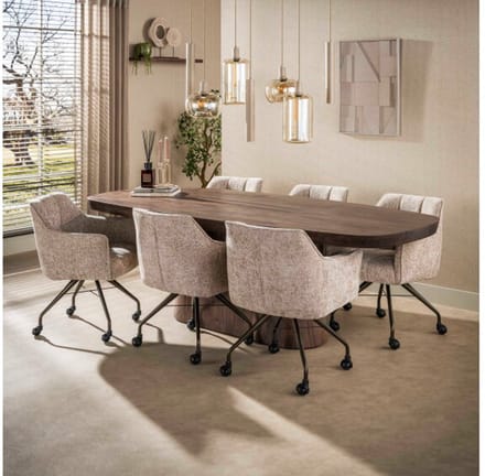 Eettafel Arcadia deens ovaal Acacia 240x105x77 cm - drift brown