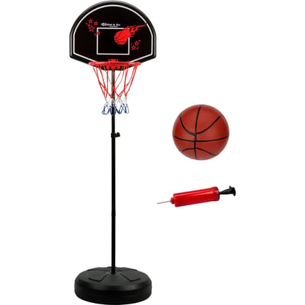 Get & GO Basketbalstandaard - Verstelbaar - Bal + Pomp - Zwart - Tot 172 cm