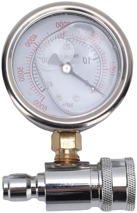 Hogedrukmeter - Drukindicator - Druk Meten - Dubbele Schaal - 6000 PSI - Zilver