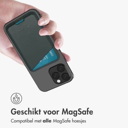 Accezz Leren Kaarthouder - Geschikt voor MagSafe en Qi2 - Cedar Green