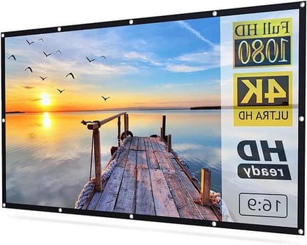 Projectiescherm - Draagbaar Scherm - Filmavonden Buiten - Kreukvrij Polyester - 200 inch - Wit