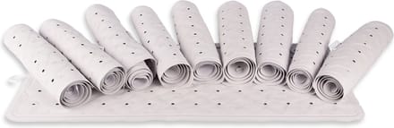 Rubberen Antislip Douchemat - Wit, 36x76 cm: Kwalitatieve Badmat met Zuignappen, Wasbaar
