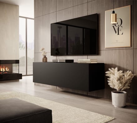 Meubella - TV-Meubel Venica - 140 cm - Mat zwart
