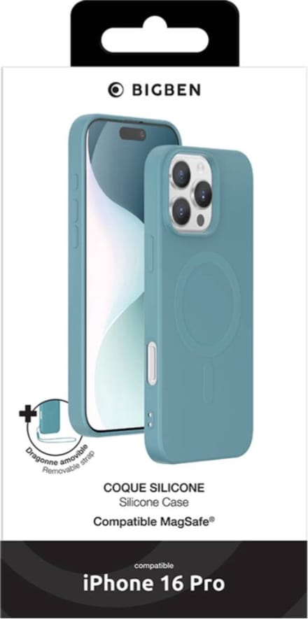 Bigben Connected, Hoesje geschikt voor iPhone 16 Pro - MagSafe, Groen