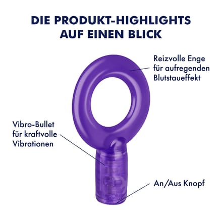 EIS, penisring, trillende penisring, 2,5-5 cm, waterdicht, intense trilling, zonder weekmakers