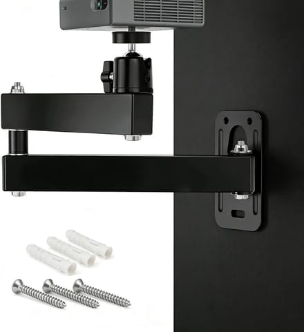 Projector Muurbeugel - Universele Bevestiging - Thuisbioscoop Setup - 360° Draaibaar 90° Kantelbaar - 35cm Arm Lengte