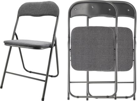 Klapstoel set van 2 - Inklapstoel grijs - eettafelstoelen - Opklapbare stoelen