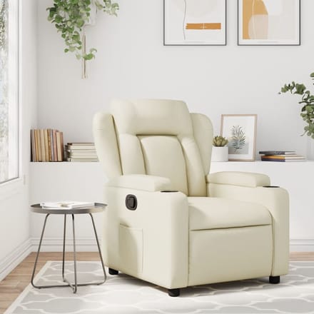 vidaXL - Fauteuil - verstelbaar - kunstleer - crèmekleurig