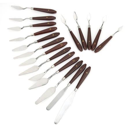 18 Stuks Verfschrapermes Exquise Plastic Handvat Olieverfgereedschap Kunstbenodigdheden white