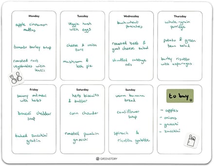 GreenStory - Week Planbord - Zelfklevend - Wit - M - met Sticky Pen