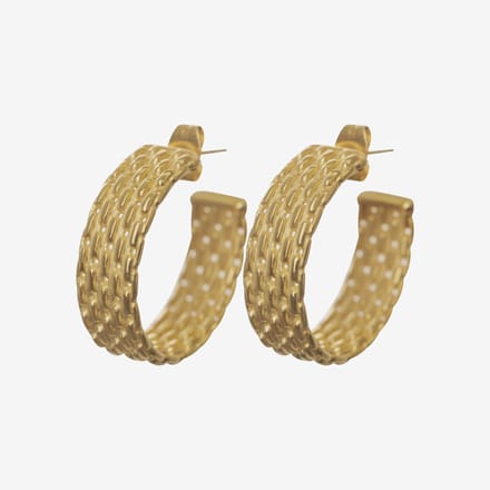 Essenza Twisted Hoop Earrings Gold