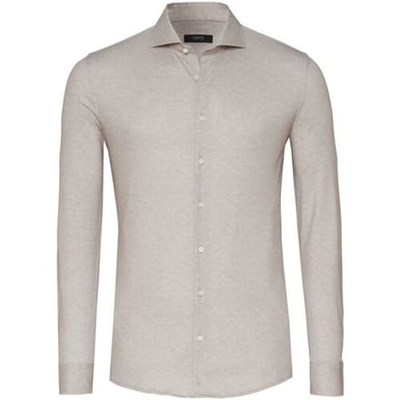 Desoto Luxury Overhemd Subtle Herringbone Shark Collar Zand / male