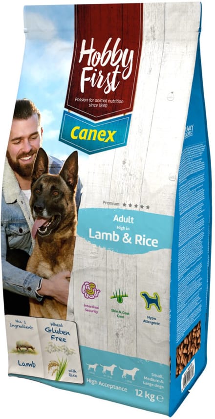 HobbyFirst Canex Hondenvoer Adult Lam & Rijst - 12 kg