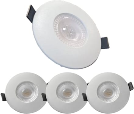 McShine - Set van 4 - LED Inbouwspot IP65 - Badkamerspot - Spatwaterdicht - 4,9W - 3000K – Ø88mm - Wit