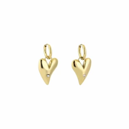 Bijoutheek Oorhangers Hart Zirkonia Goud