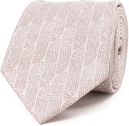 TRESANTI | GUSTAVO | Silk tie with a spiral pattern | Beige