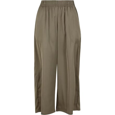 Urban Classics - Satin Wide Leg Culotte - S - Olijfgroen