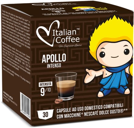 Italian Coffee Ristretto Apollo Intenso capsules Maxi Pack – Compatibel met Nescafé Dolce Gusto – 30 capsules