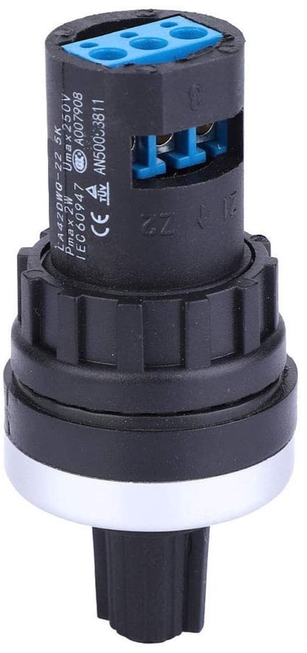 Dailygoods- Potentiometer 22mm 5K - Verstelbare Koolstoffilm - Stevige Solide - Variabele Snelheid - Industrieel - 2W Vermogen - Regelbare Weerstand