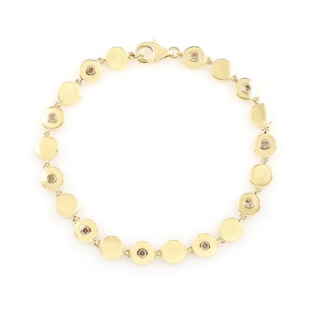 Chique Chocolade Diamant Vergulde Armband