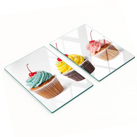 Multifunctionele decoratieve glazen muffinplanken voor in de keuken, 2x40x52 cm
