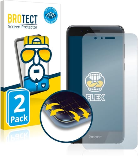 BROTECT - Screenprotector voor Honor 8 - Folie Beschermfolie transparant volledig dekking - 2 Stuks
