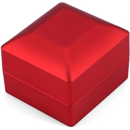 Modieus LED Verlichte Ring Opbergdoos Sieraden Display Case Cadeau Rood red