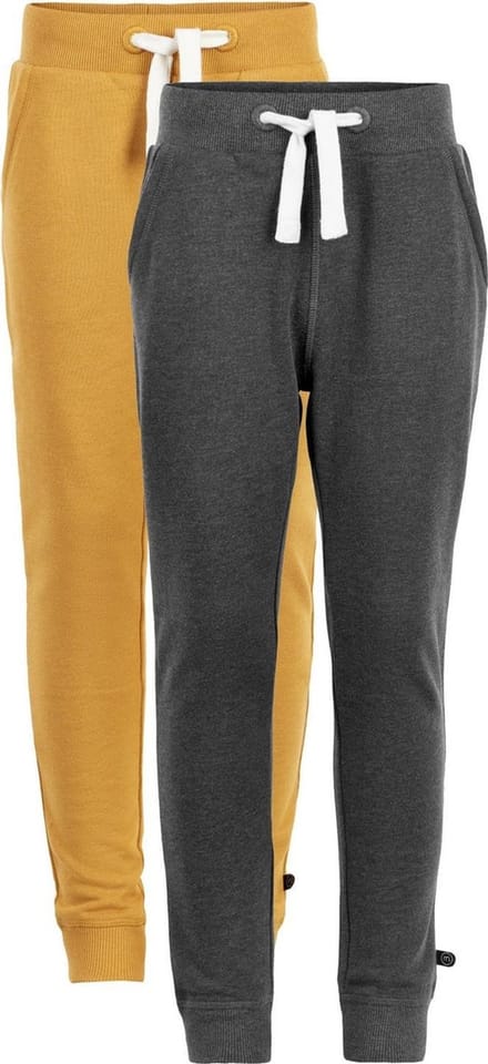 Minymo Joggingbroek Jongens Katoen Grijs/geel 2-delig Mt 98