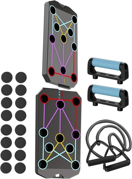 Fitness Pushup Board - Kracht Trainingssysteem - Spier Training - Kleurgecodeerde Zones - 40 x 20 cm - Blauw