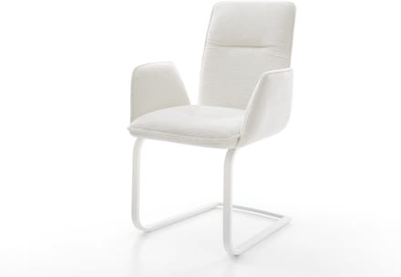 Sledestoel Vinja-Flex sledemodel vlak wit bouclé zacht beige