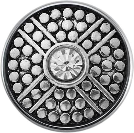 Quiges - Dames Click Button Drukknoop 18mm Zirkonia Symbool - EBCM351
