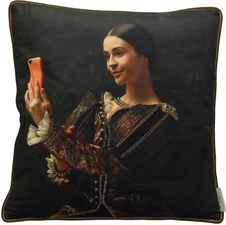 Plaids - Cushion Phone Velvet Brown 45x45cm