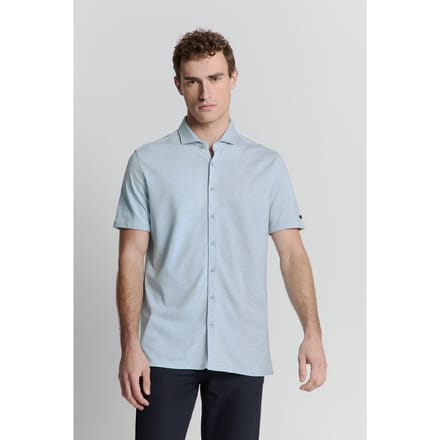 No Excess Shirt Short Sleeve Jersey Melange Stretch Cloud Größe: M | Casual hemden Outlet | Herren