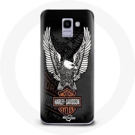 Coque - Harley Davidson - Galaxy A8 2018 - Noir - Aigle logo - Rigide