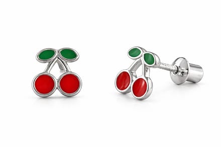 La Rosa Princesa Kersen Oobellen Zilver Meisjes Kers Oorknoppen - Schroefsluiting